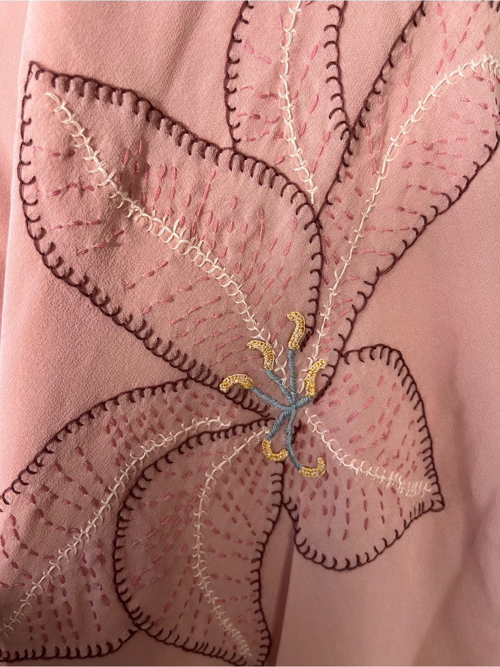 Y2K BCBGmaxazria Pink Silk Dress Fairycore Angel Ethereal Halter Embroidered 10 - Picture 6 of 12